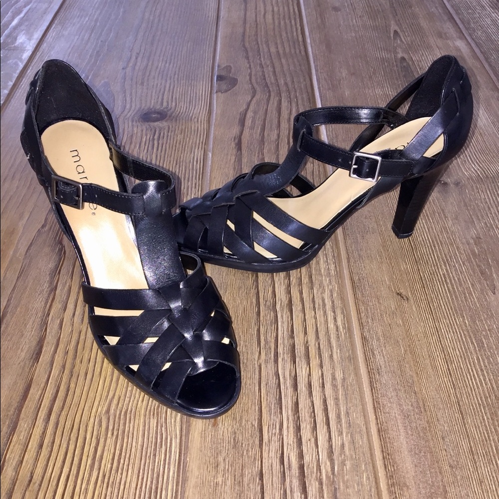 Maripe’ Black Leather Heel - Like New! Size 7M